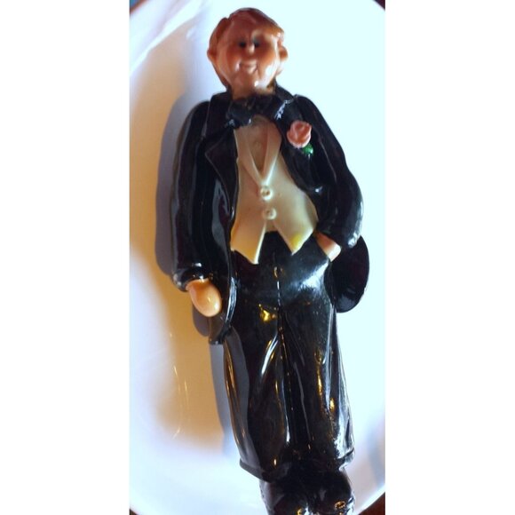 Vintage 90s Enesco Wedding Cake Topper Donna Little 1999 Bride Groom Figurines - Picture 12 of 13